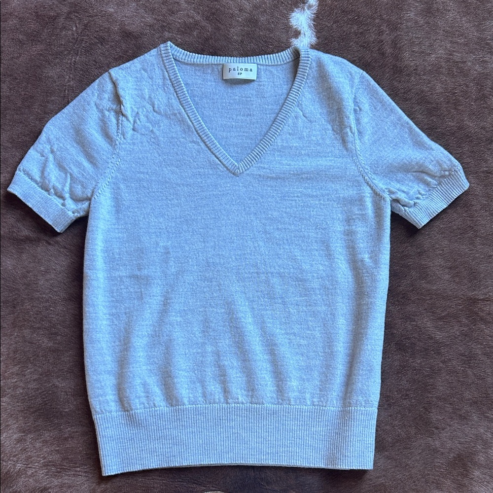 Paloma V-Neck Short Sleeve Merino Sweater